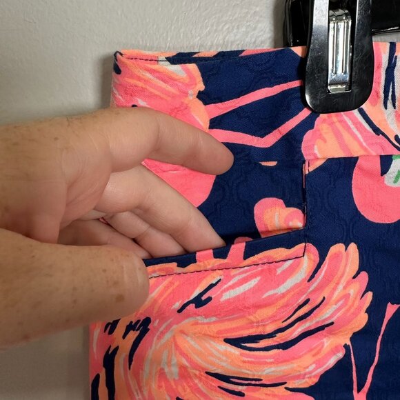 Lilly Pulitzer Ellie Shorts Size 12 Gimme Some Leg Flamingos Resort Preppy - Picture 2 of 9